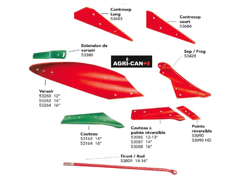 Soc pour charrue Kverneland 14''(côté droit)...