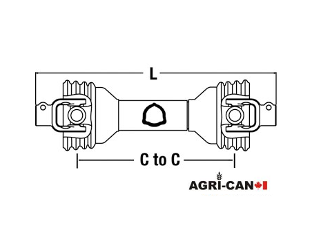 PTO Complet avec attache rapide 1 3/8'' 6 spline Yoke QD