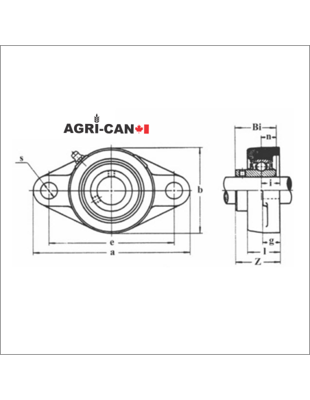 2-Bolt Flange Bearing with Set Screws - UCFL