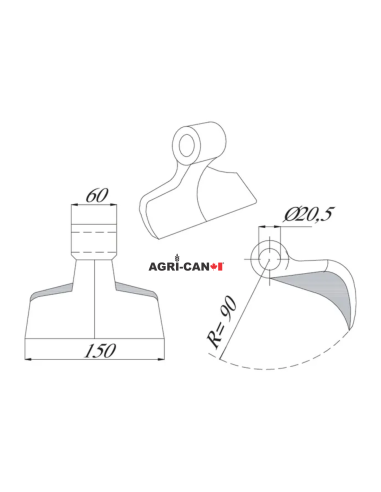 Hammer Flail for Maschio, Humus, and Sicma