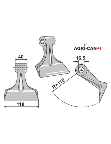 Marteau broyeur pour Kverneland, Maschio, Kuhn, Sicma