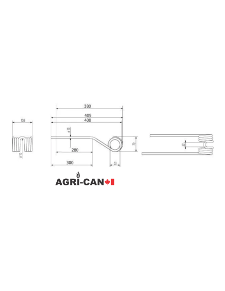 Tine for Pöttinger Tedder - Series Eurohit and Hit (CCW)