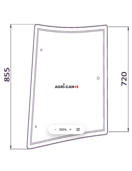 Glass Rear Side Curved RH for Massey Ferguson and Challenger – 3902131M1