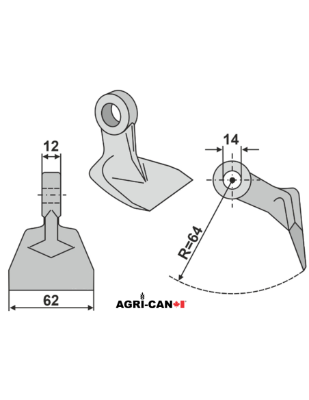 Hammer Flail for Berti, Orsi, Sicma, Agricom, Breviglieri, and others