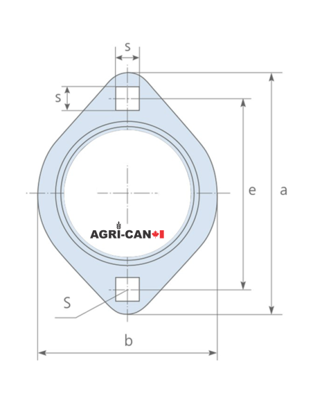 PFL207 - Flangettes 2 trous pour roulement à palier