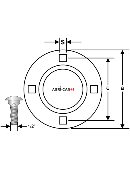 PF208 - Pressed Steel 4-Bolt Flangette