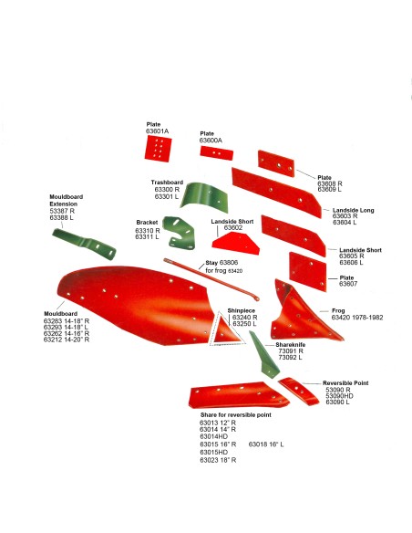 Contresep long pour charrue Kverneland - Base No.1-5