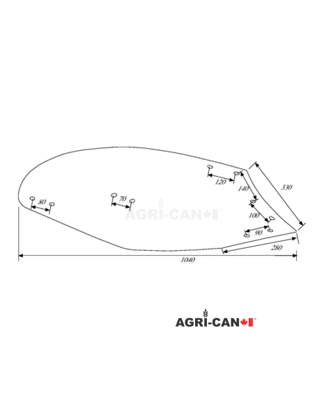 Moldboard RH Kverneland 14'' to 20'' - No.9