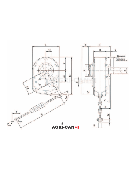 SMR Shaft Mount Gear Speed Reducer 15:1 - Size 5