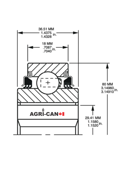 Ball bearing for disc harrow with 1 1/8'' axle.