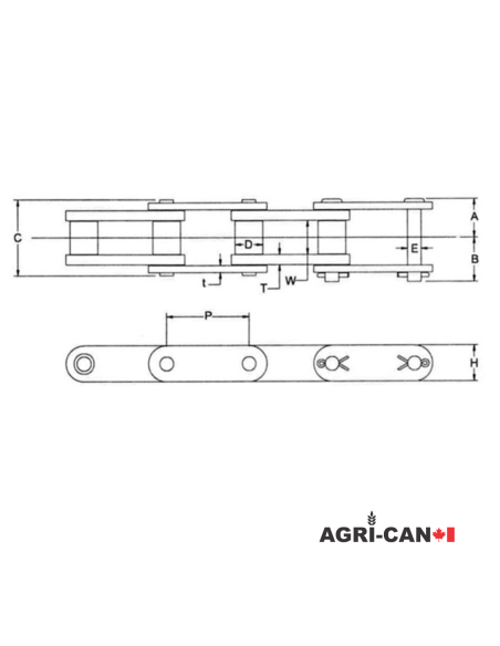 81XH Connecting Link - Premium Conveyor Chain