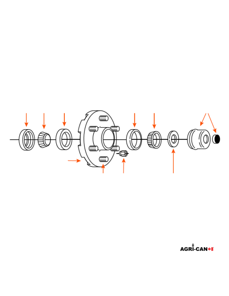 Moyeu complet 6 goujons - 6000lbs