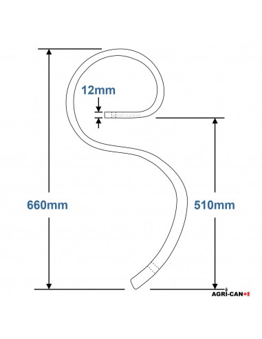 S Tine for Cultivator 32 x 12 x 660mm