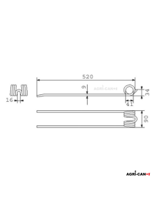 JF-Stoll Rake Tine - For R, Z, Drive, PRO, and Hydro series 2