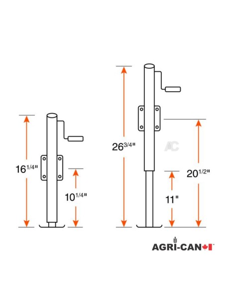 10" Swivel Jack Sidewind Handle - 2000 Lbs