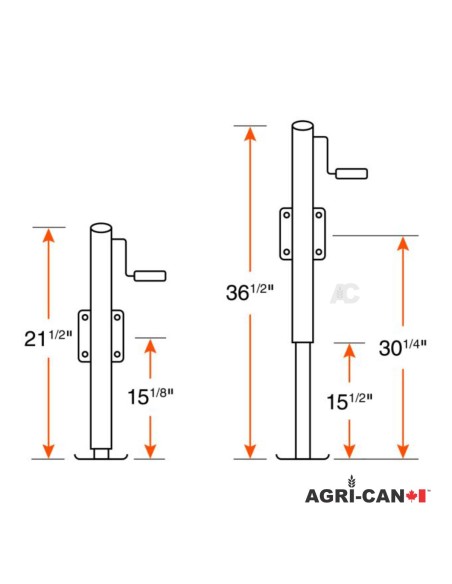 15" Swivel Jack Sidewind Handle - 2000 Lbs