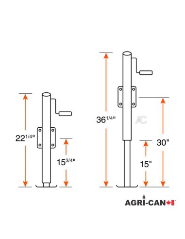 15" Swivel Jack Sidewind Handle - 5000 Lbs