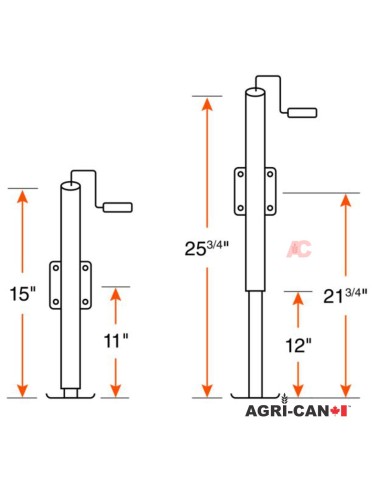 10" Swivel Jack Topwind Handle - 2000 Lbs