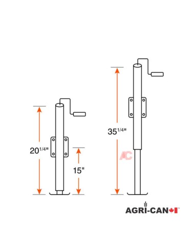 15" Swivel Jack Topwind Handle - 5000 Lbs