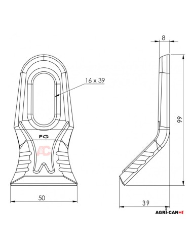 Couteau à fléau universel Millenium™ pour Kuhn,...
