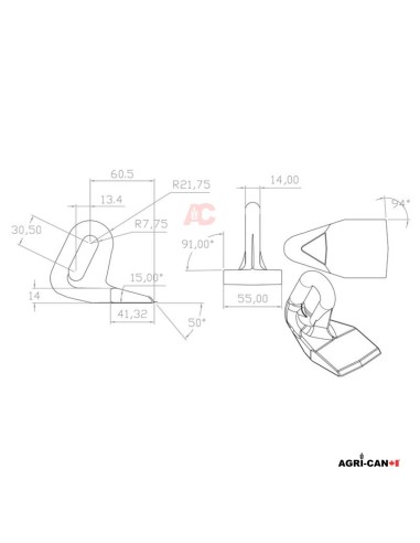 OEM Alamo Flail Hammer for Bomford, Twose, and...