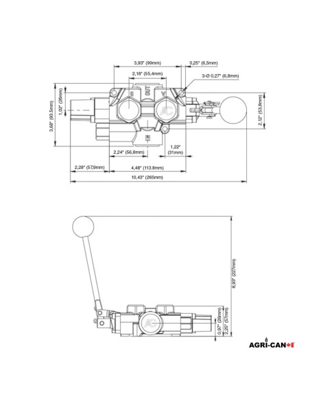Valve hydraulique pour fendeuse à bois avec déclenchement automatique – 18 GPM