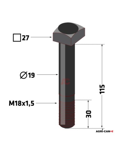 Boulon pour fléau Berti – M18 X 1.50 –...