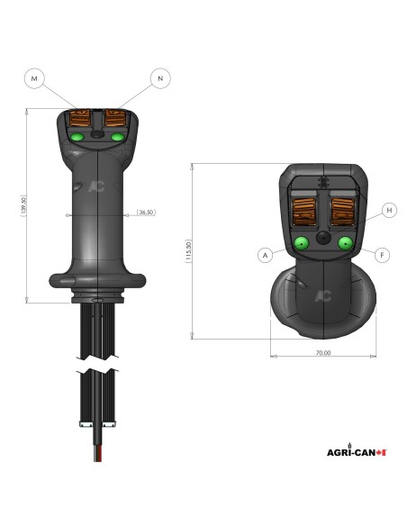 Universal Multifunction Joystick Handle – M12x1.5